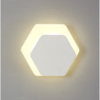 NLK04129 Modena Magnetic Base Wall Lamp LED 15/19cm Horizontal Hexagonal Right Offset Sand White/Acrylic Frosted Diffuser