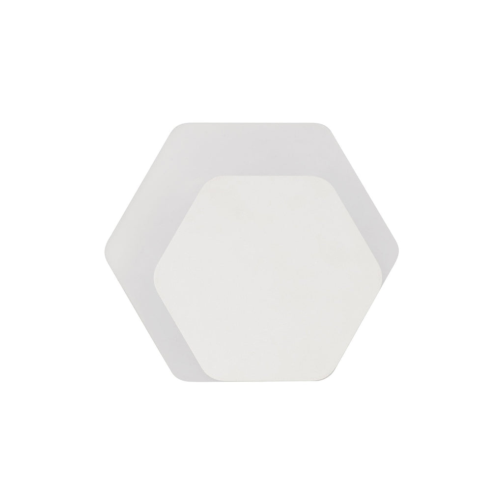 NLK04129 Modena Magnetic Base Wall Lamp LED 15/19cm Horizontal Hexagonal Right Offset Sand White/Acrylic Frosted Diffuser