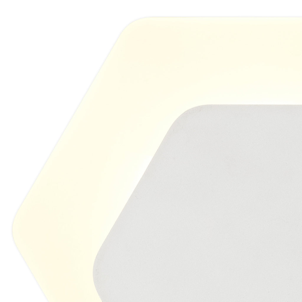 NLK04129 Modena Magnetic Base Wall Lamp LED 15/19cm Horizontal Hexagonal Right Offset Sand White/Acrylic Frosted Diffuser