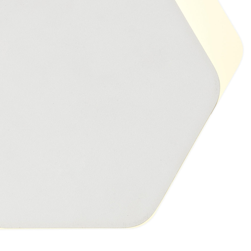 NLK04129 Modena Magnetic Base Wall Lamp LED 15/19cm Horizontal Hexagonal Right Offset Sand White/Acrylic Frosted Diffuser