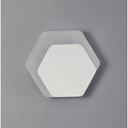 NLK04129 Modena Magnetic Base Wall Lamp LED 15/19cm Horizontal Hexagonal Right Offset Sand White/Acrylic Frosted Diffuser