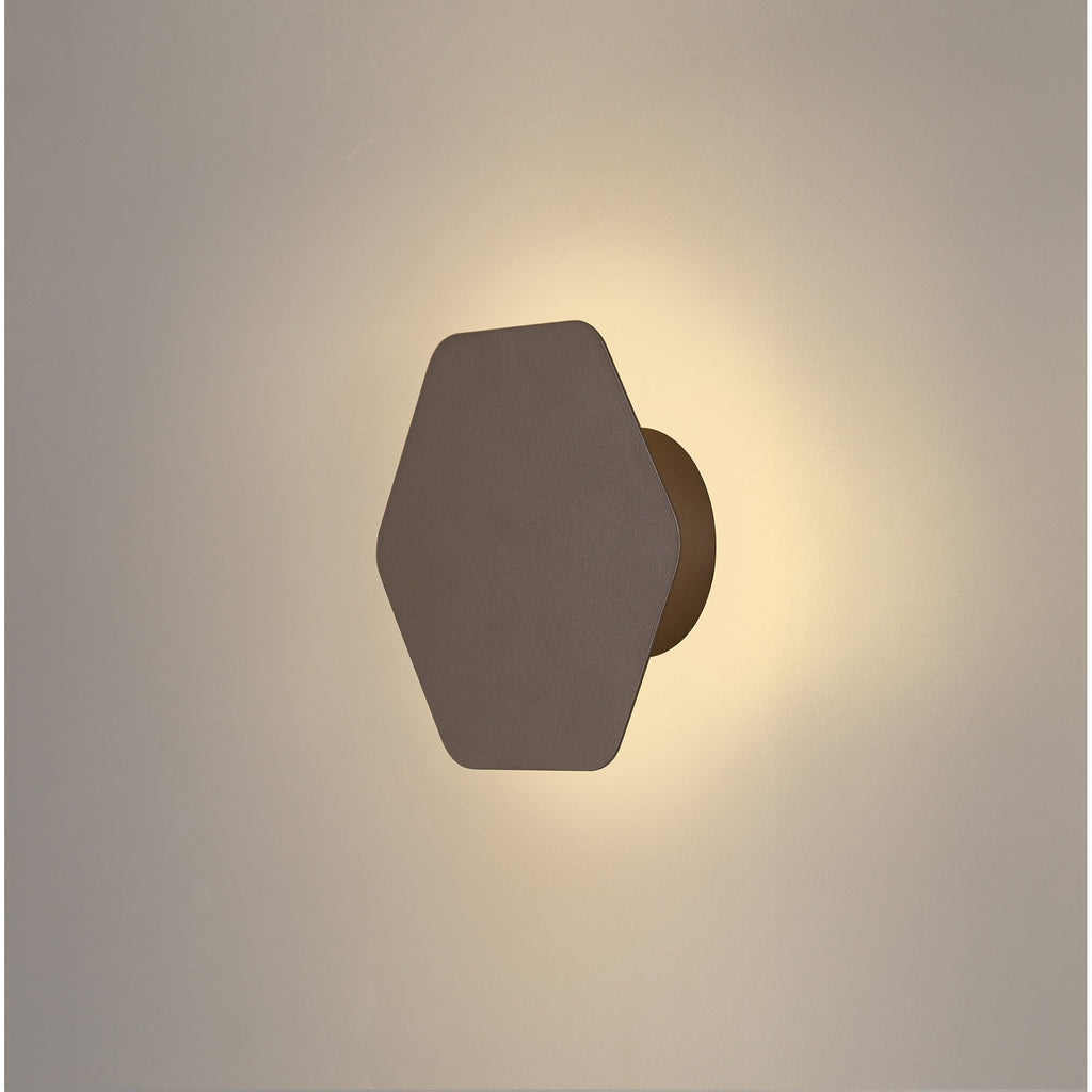 NLK04199 Modena Magnetic Base Wall Lamp LED 15cm Horizontal Hexagonal Coffee