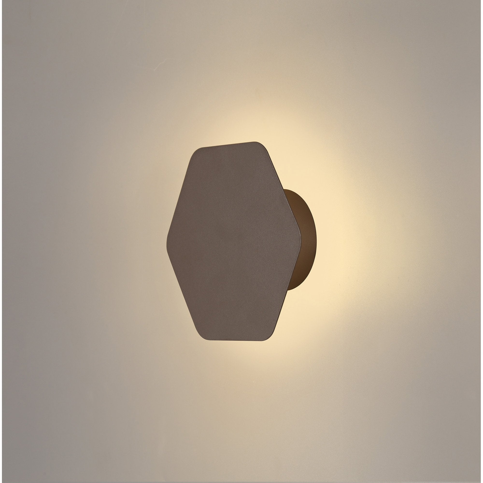 NLK04199 Modena Magnetic Base Wall Lamp LED 15cm Horizontal Hexagonal Coffee