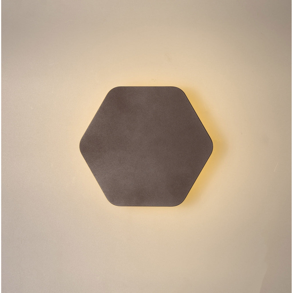 NLK04199 Modena Magnetic Base Wall Lamp LED 15cm Horizontal Hexagonal Coffee