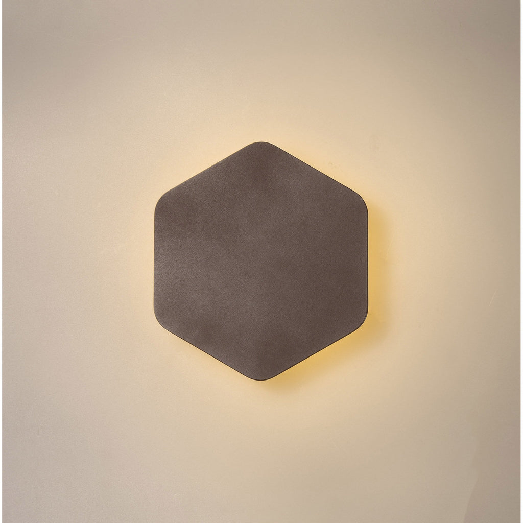 NLK04209 Modena Magnetic Base Wall Lamp LED 15cm Vertical Hexagonal Coffee