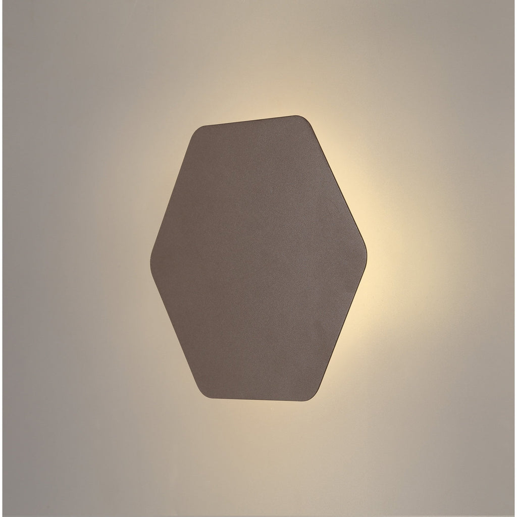 NLK04219 Modena Magnetic Base Wall Lamp LED 20cm Horizontal Hexagonal Coffee