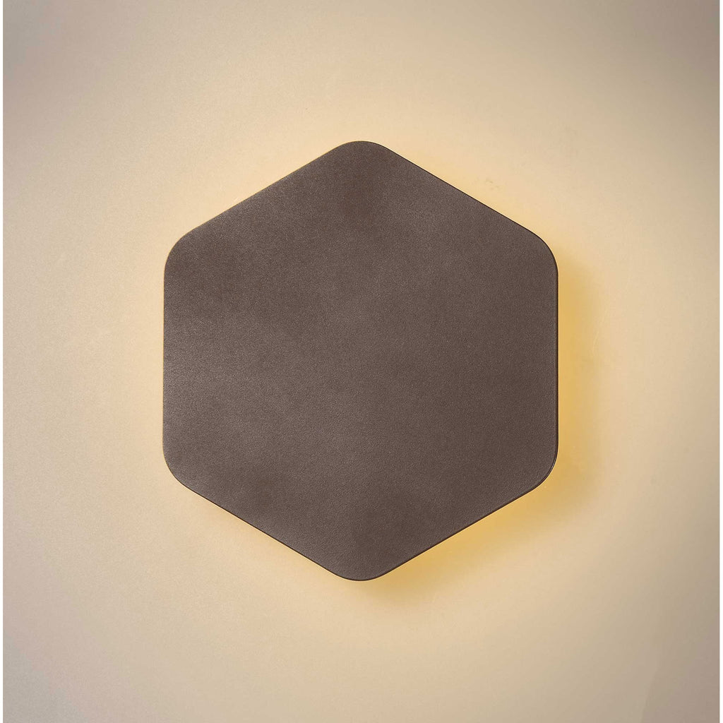 NLK04229 Modena Magnetic Base Wall Lamp LED 20cm Vertical Hexagonal Coffee