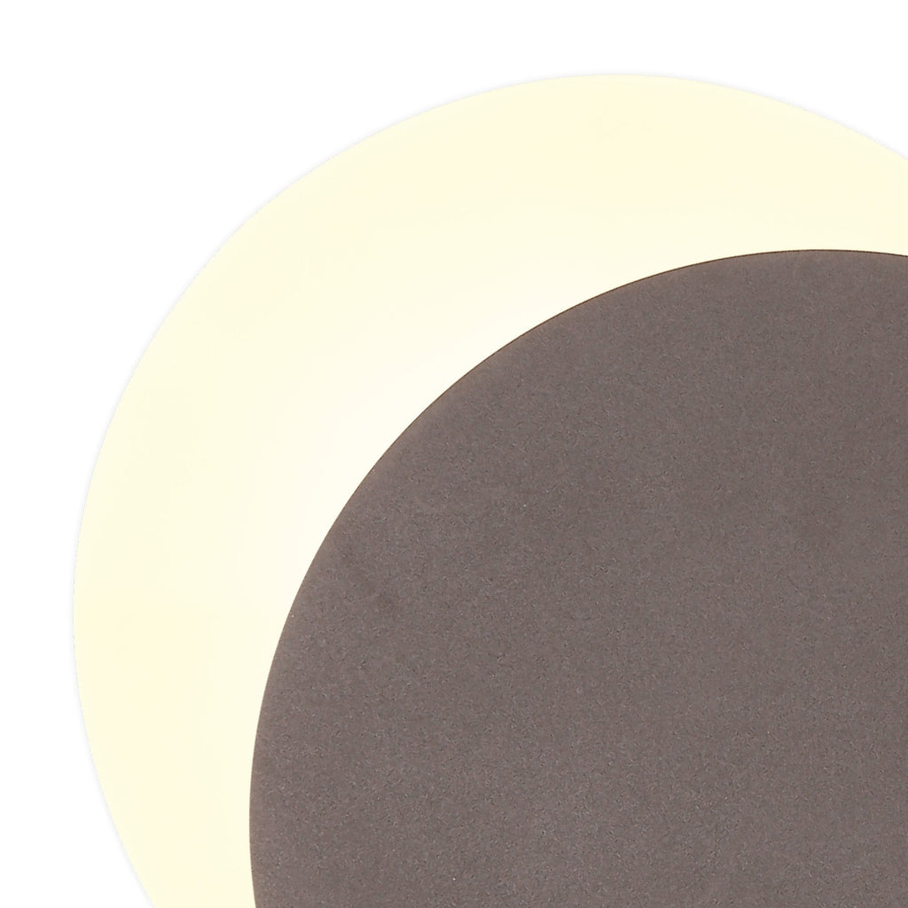 NLK04249 Modena Magnetic Base Wall Lamp LED 20/19cm Round Right Offset Coffee/Acrylic Frosted Diffuser
