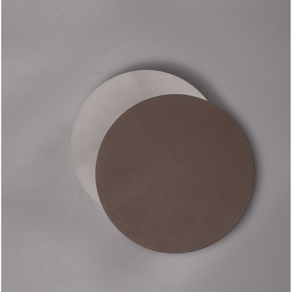 NLK04249 Modena Magnetic Base Wall Lamp LED 20/19cm Round Right Offset Coffee/Acrylic Frosted Diffuser