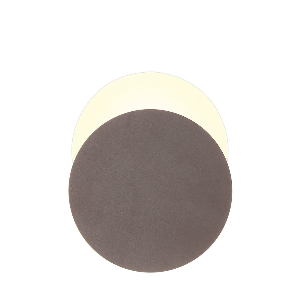 NLK04259 Modena Magnetic Base Wall Lamp LED 20/19cm Round Bottom Offset Coffee/Acrylic Frosted Diffuser