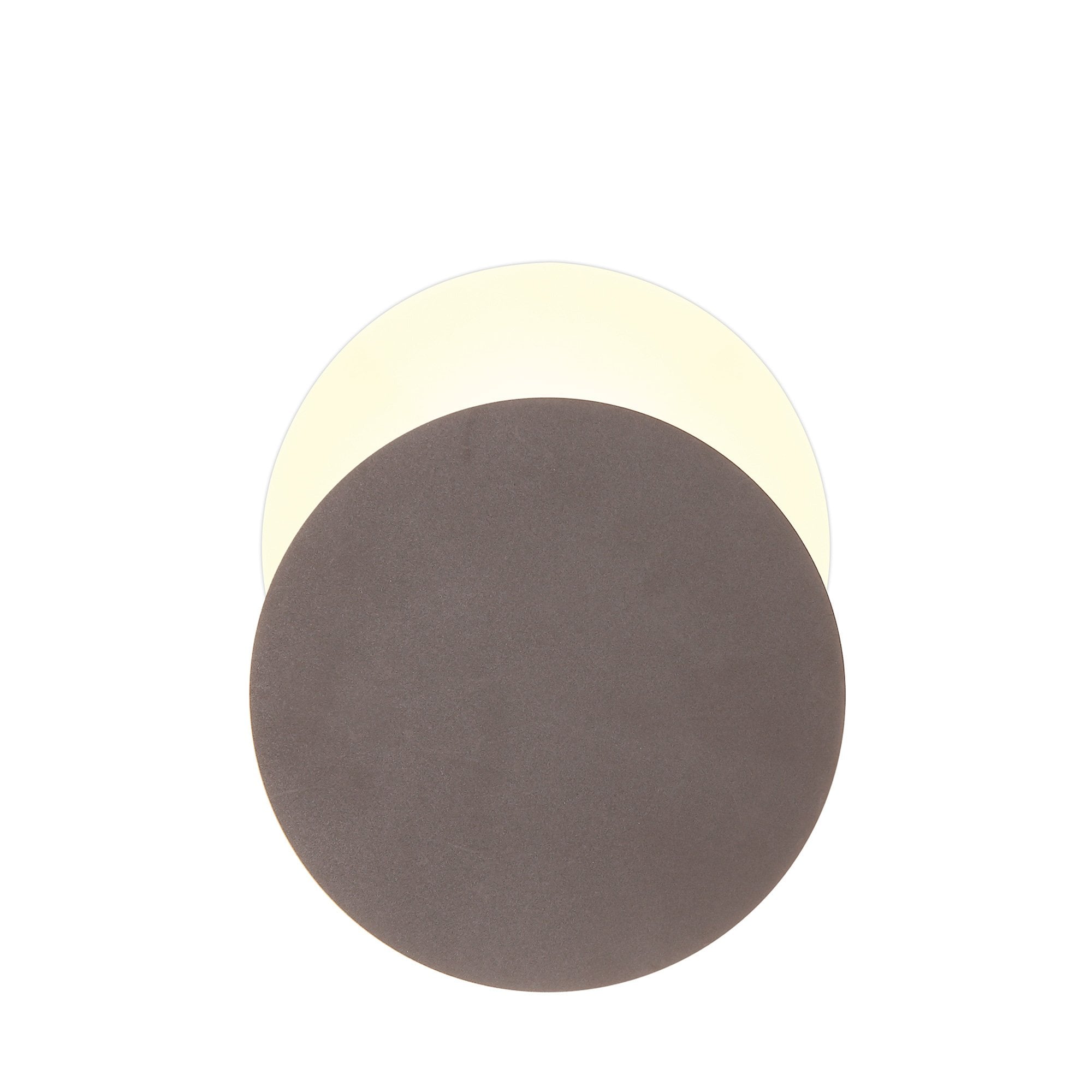 NLK04259 Modena Magnetic Base Wall Lamp LED 20/19cm Round Bottom Offset Coffee/Acrylic Frosted Diffuser