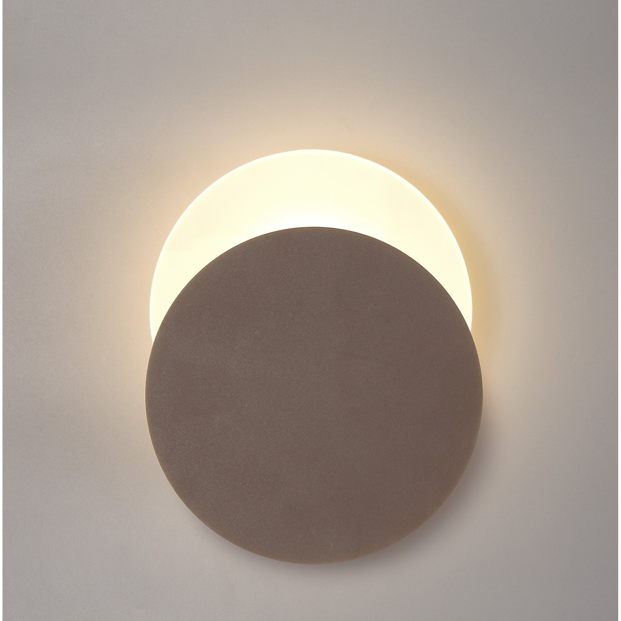 NLK04259 Modena Magnetic Base Wall Lamp LED 20/19cm Round Bottom Offset Coffee/Acrylic Frosted Diffuser