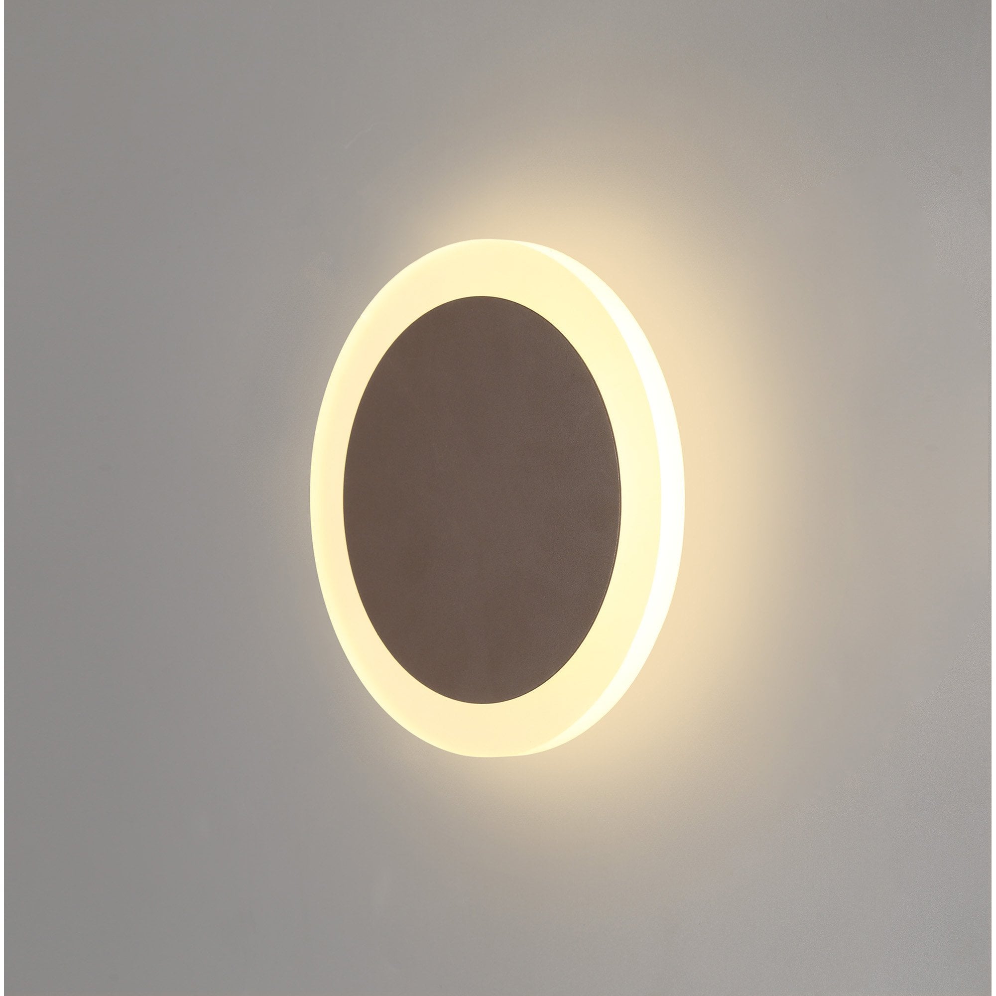 NLK04269 Modena Magnetic Base Wall Lamp LED 15/19cm Round Centre Coffee/Acrylic Frosted Diffuser