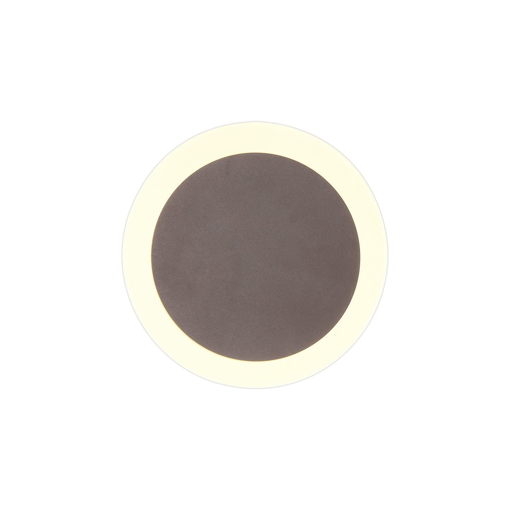 NLK04269 Modena Magnetic Base Wall Lamp LED 15/19cm Round Centre Coffee/Acrylic Frosted Diffuser