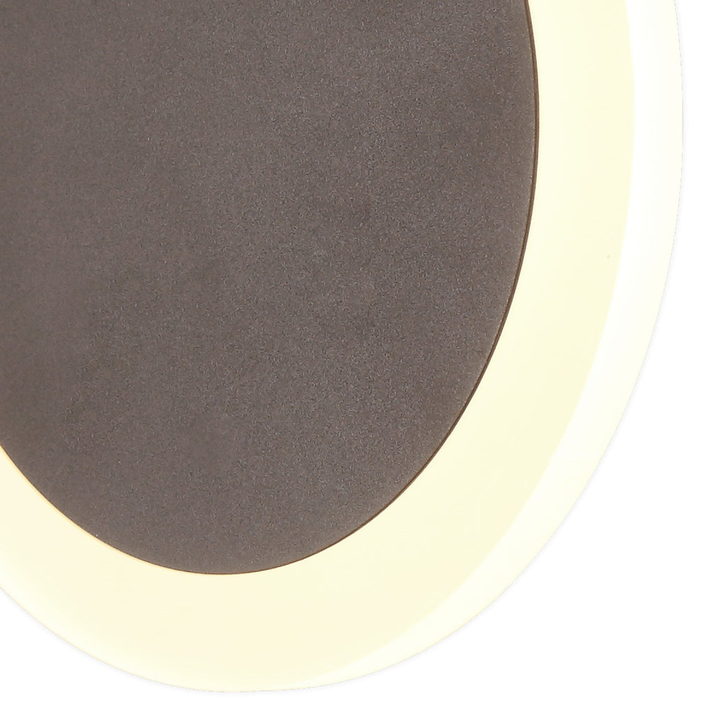 NLK04269 Modena Magnetic Base Wall Lamp LED 15/19cm Round Centre Coffee/Acrylic Frosted Diffuser