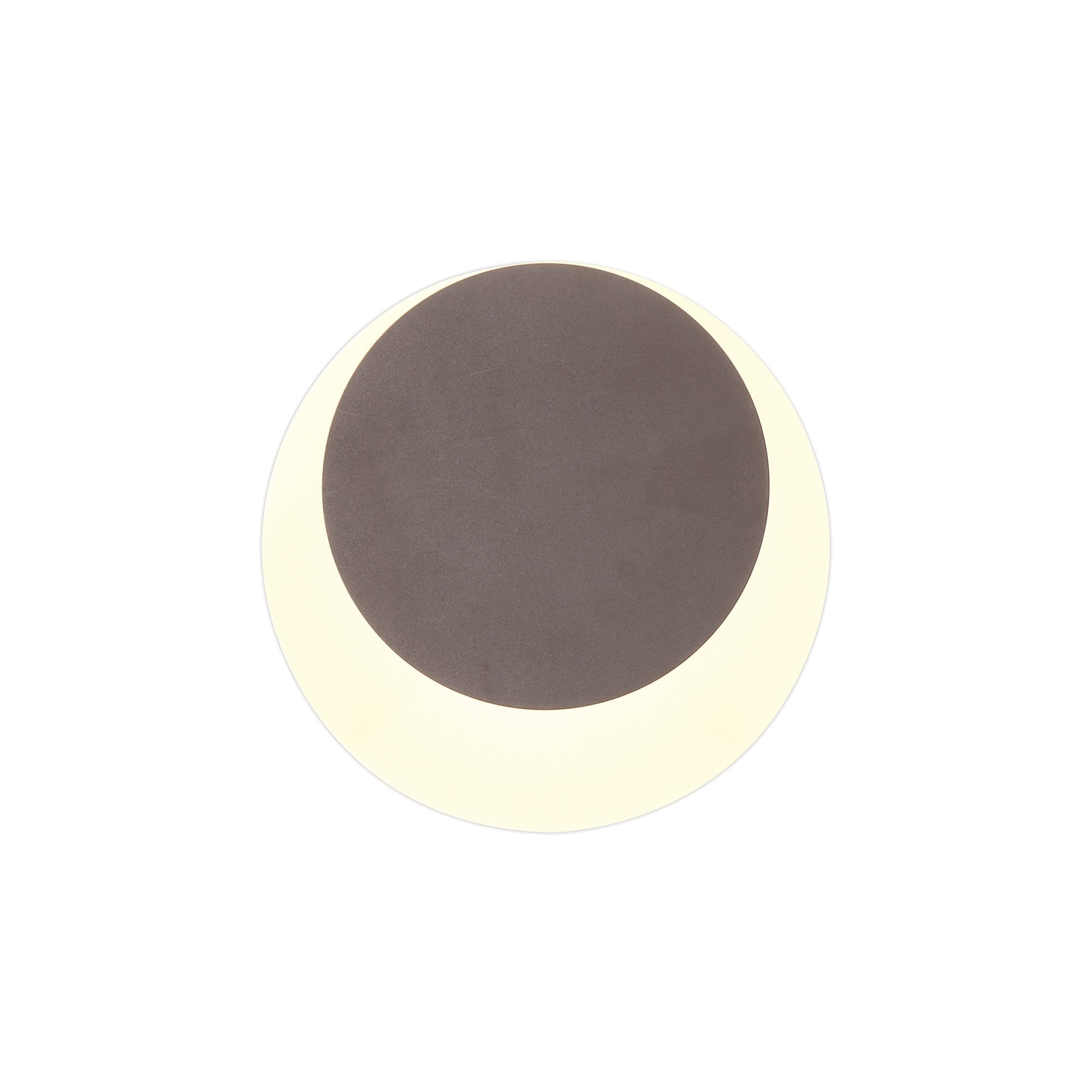 NLK04279 Modena Magnetic Base Wall Lamp LED 15/19cm Round Top Offset Coffee/Acrylic Frosted Diffuser