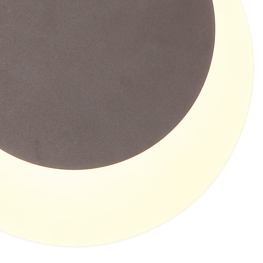 NLK04279 Modena Magnetic Base Wall Lamp LED 15/19cm Round Top Offset Coffee/Acrylic Frosted Diffuser