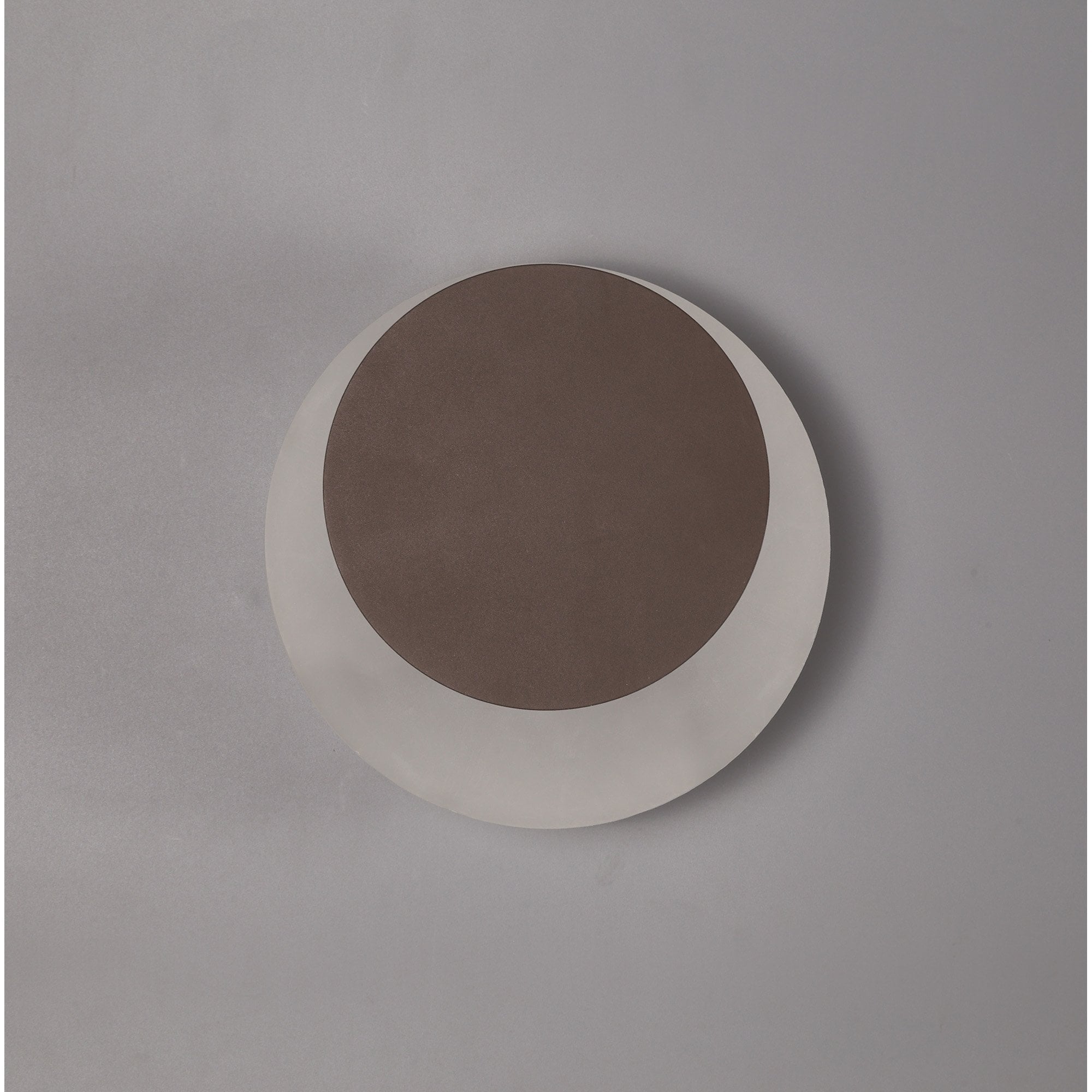 NLK04279 Modena Magnetic Base Wall Lamp LED 15/19cm Round Top Offset Coffee/Acrylic Frosted Diffuser