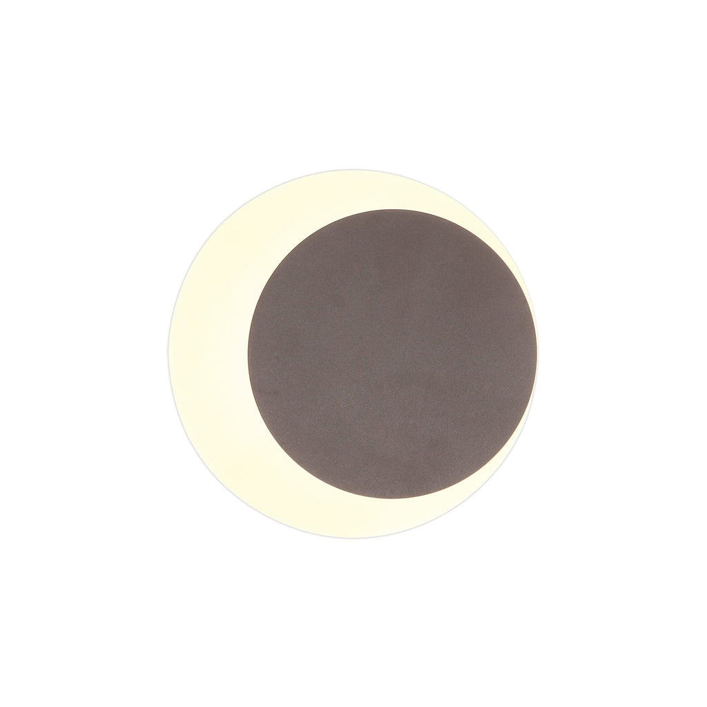 NLK04289 Modena Magnetic Base Wall Lamp LED 15/19cm Round Right Offset Coffee/Acrylic Frosted Diffuser
