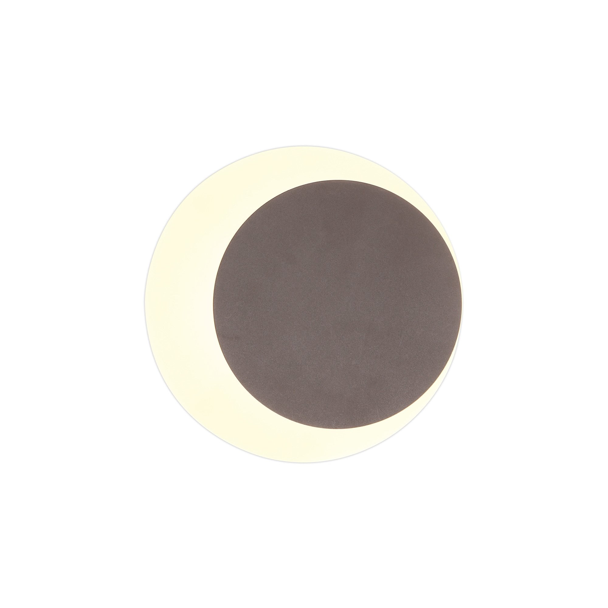 NLK04289 Modena Magnetic Base Wall Lamp LED 15/19cm Round Right Offset Coffee/Acrylic Frosted Diffuser