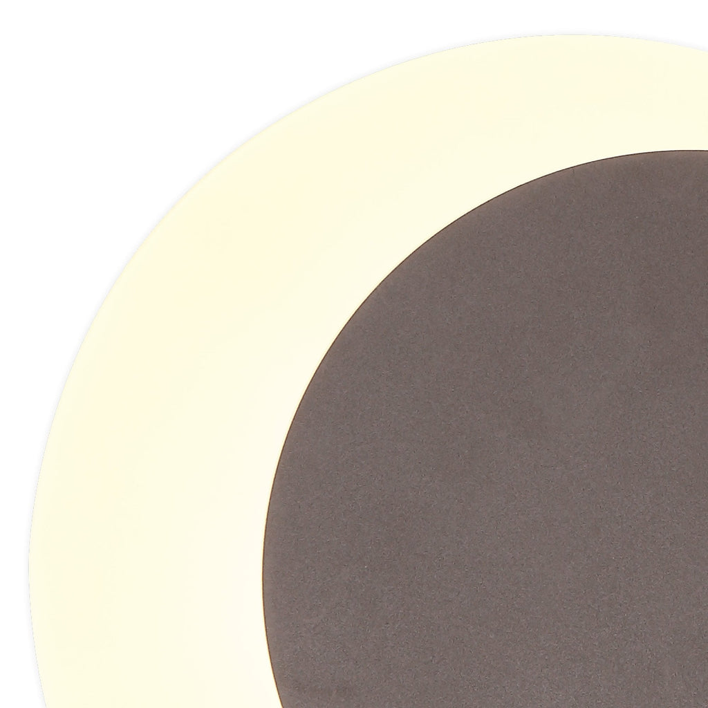 NLK04289 Modena Magnetic Base Wall Lamp LED 15/19cm Round Right Offset Coffee/Acrylic Frosted Diffuser