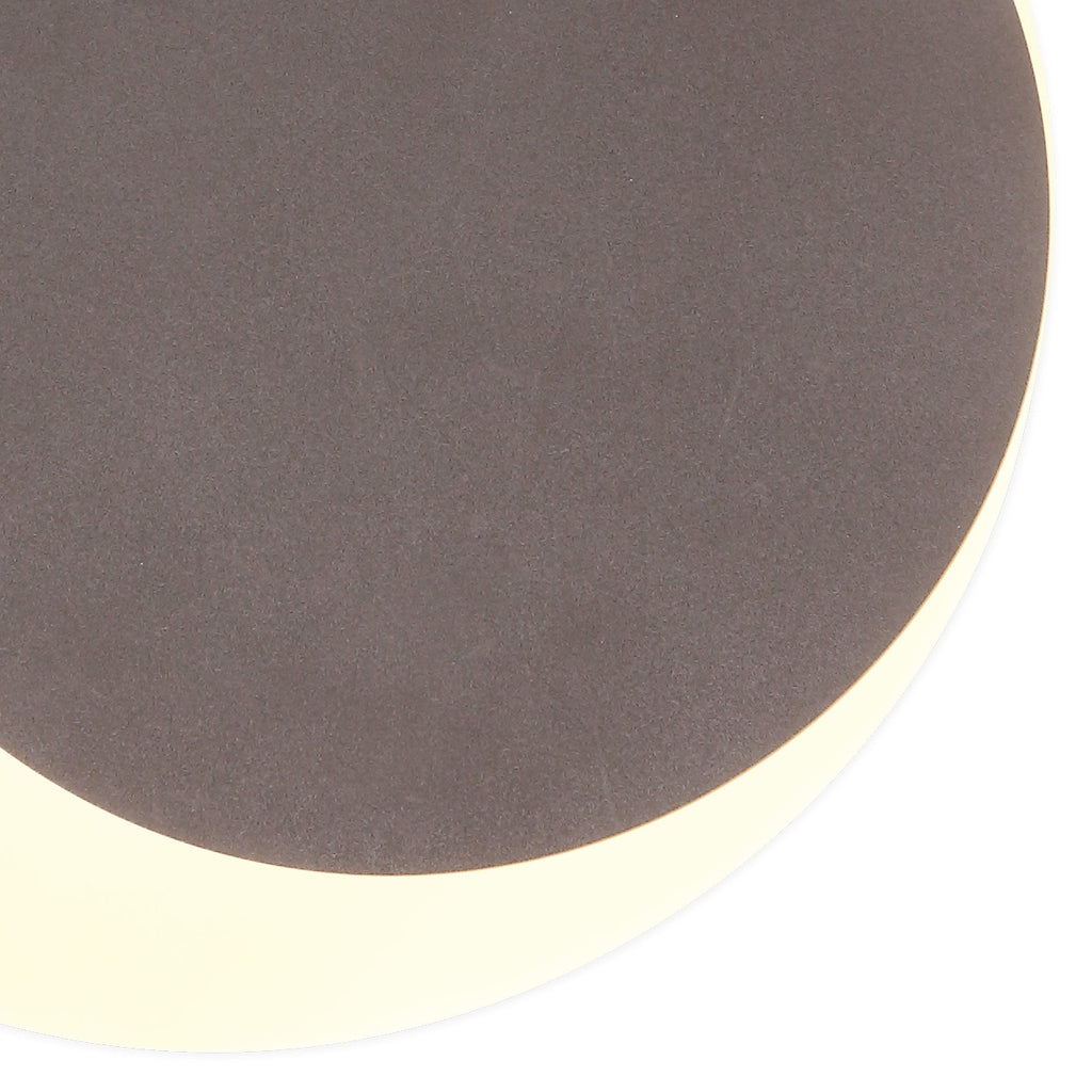 NLK04289 Modena Magnetic Base Wall Lamp LED 15/19cm Round Right Offset Coffee/Acrylic Frosted Diffuser