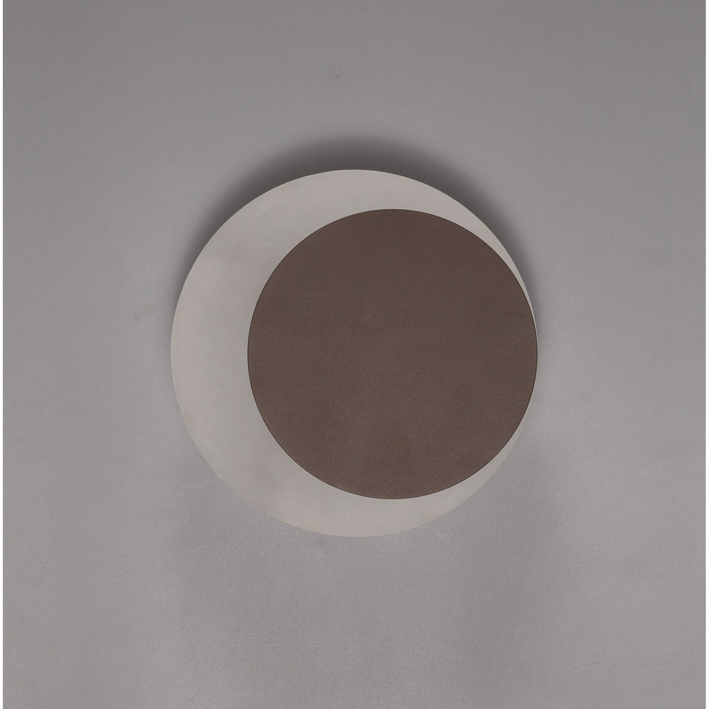 NLK04289 Modena Magnetic Base Wall Lamp LED 15/19cm Round Right Offset Coffee/Acrylic Frosted Diffuser