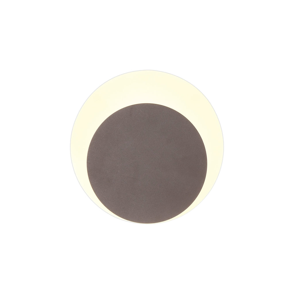 NLK04299 Modena Magnetic Base Wall Lamp LED 15/19cm Round Bottom Offset Coffee/Acrylic Frosted Diffuser