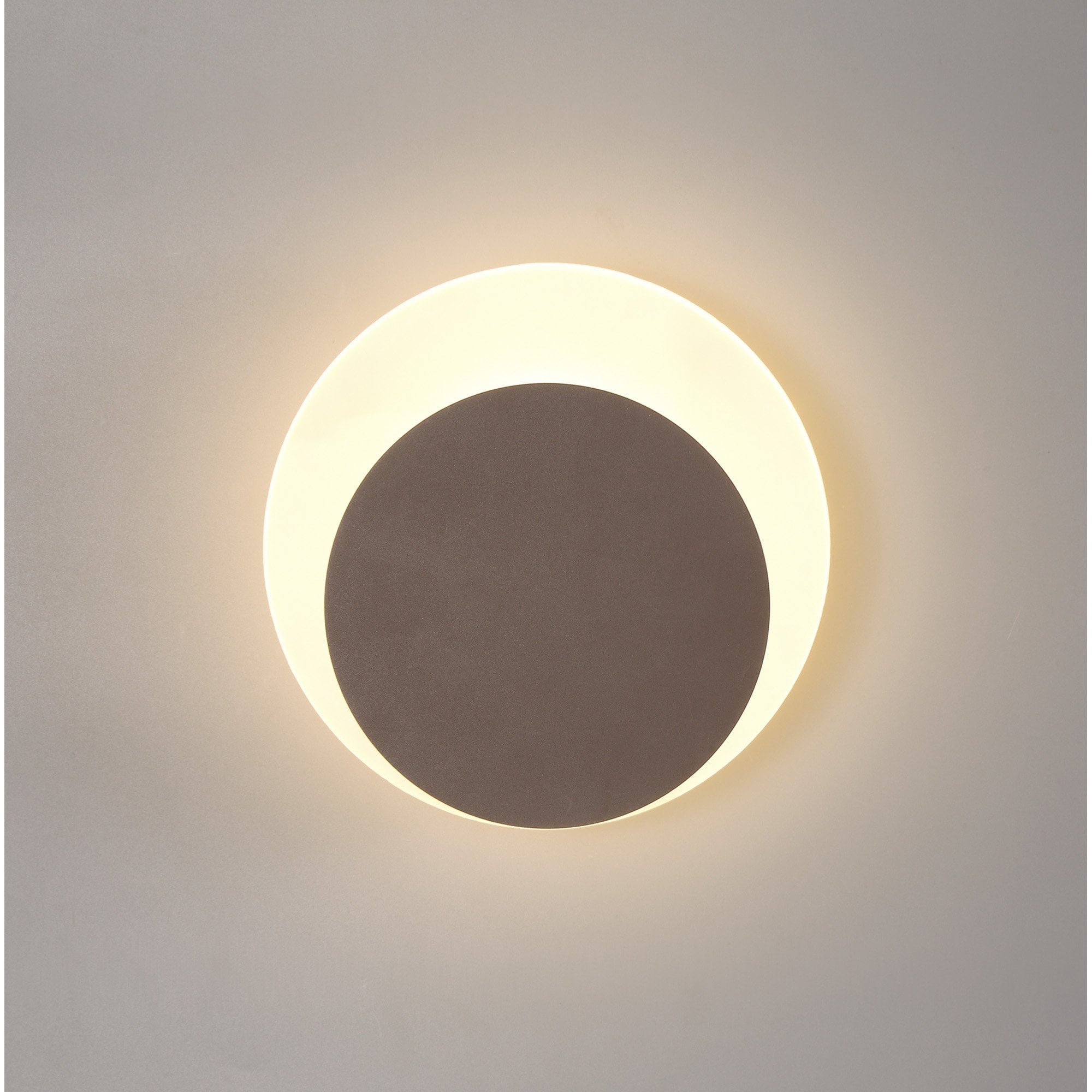 NLK04299 Modena Magnetic Base Wall Lamp LED 15/19cm Round Bottom Offset Coffee/Acrylic Frosted Diffuser
