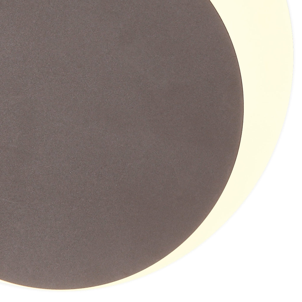 NLK04299 Modena Magnetic Base Wall Lamp LED 15/19cm Round Bottom Offset Coffee/Acrylic Frosted Diffuser