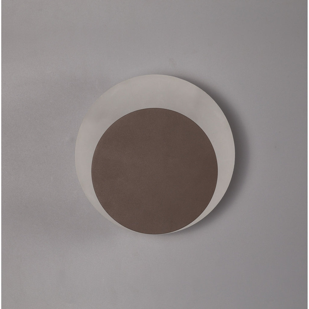 NLK04299 Modena Magnetic Base Wall Lamp LED 15/19cm Round Bottom Offset Coffee/Acrylic Frosted Diffuser