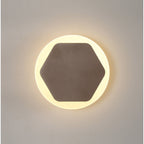 NLK04309 Modena Magnetic Base Wall Lamp LED 15cm Horizontal Hexagonal 19cm Round Centre Coffee/Acrylic Frosted Diffuser