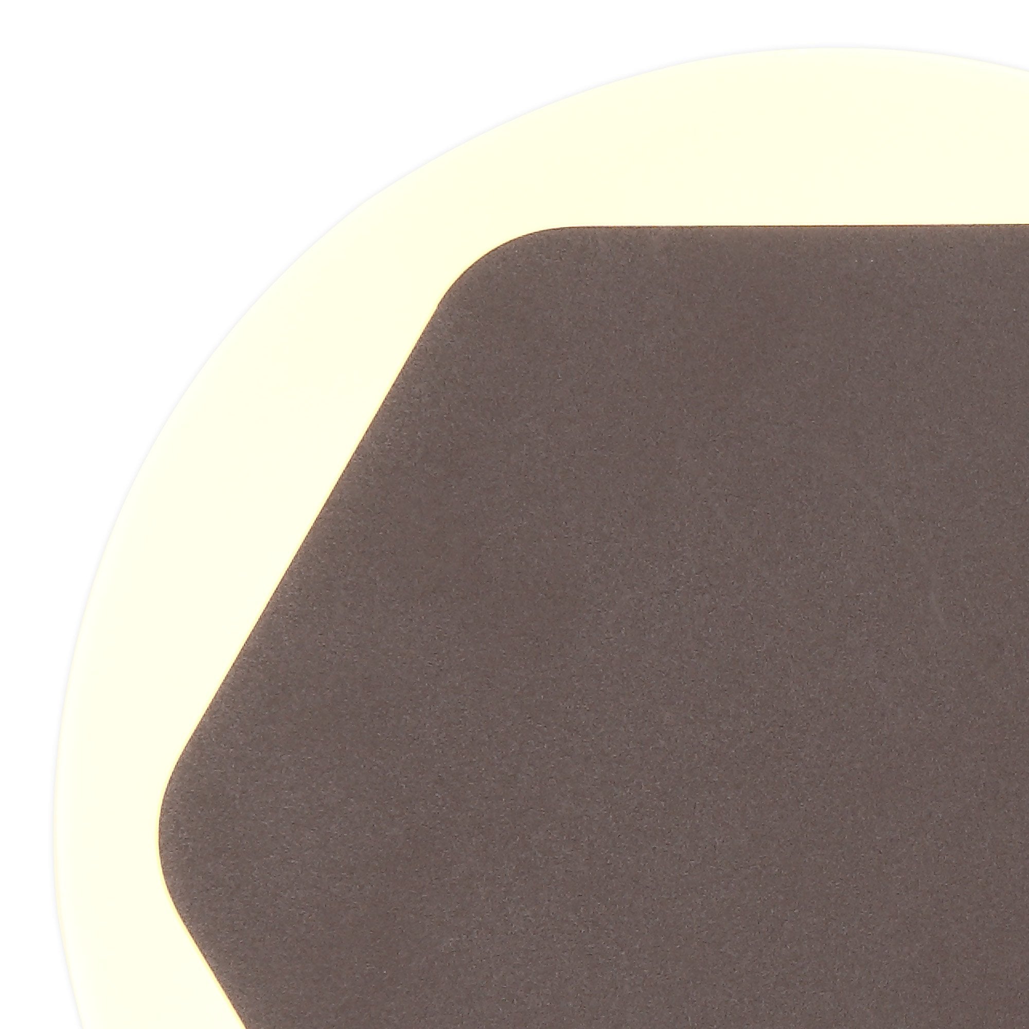 NLK04309 Modena Magnetic Base Wall Lamp LED 15cm Horizontal Hexagonal 19cm Round Centre Coffee/Acrylic Frosted Diffuser