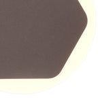 NLK04309 Modena Magnetic Base Wall Lamp LED 15cm Horizontal Hexagonal 19cm Round Centre Coffee/Acrylic Frosted Diffuser