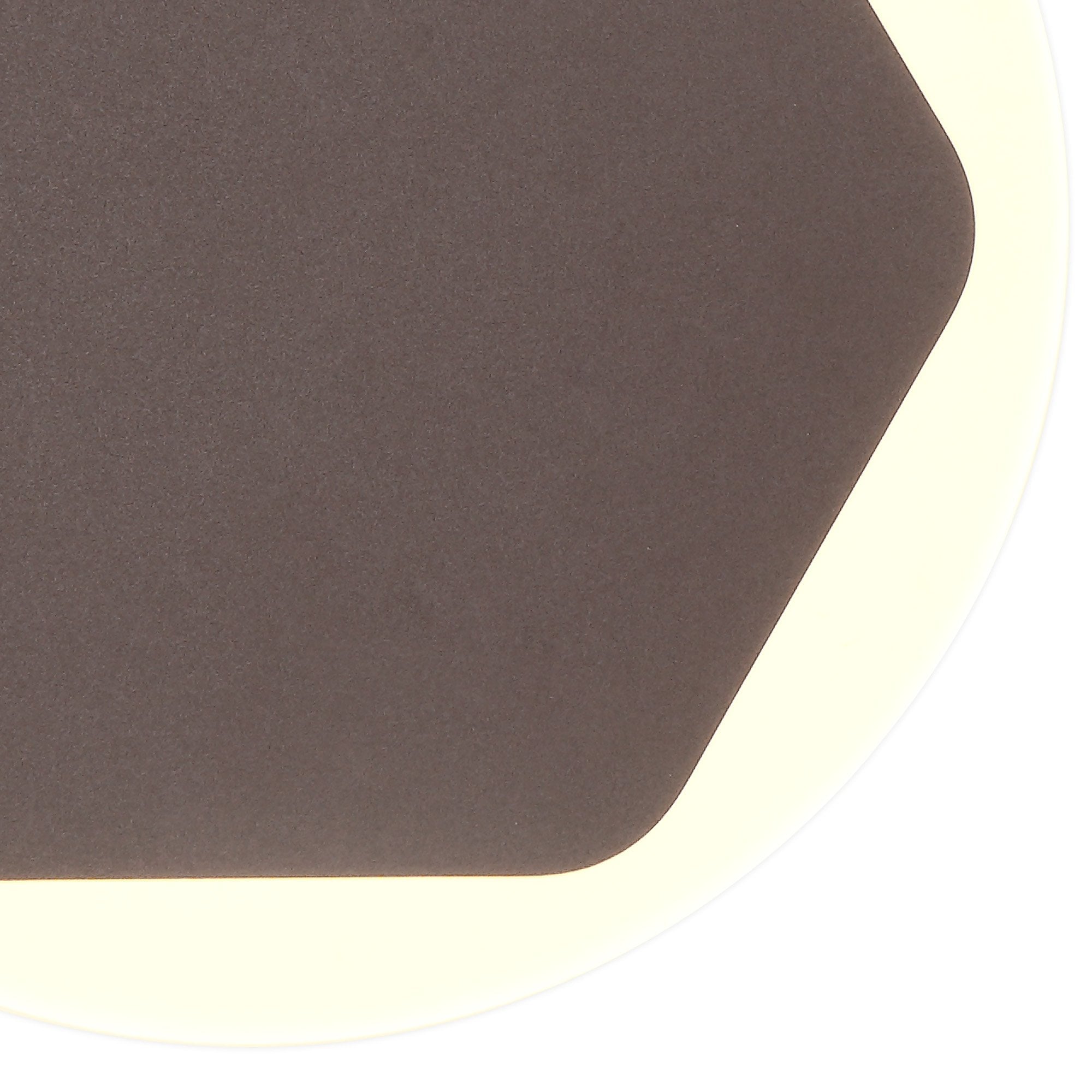 NLK04309 Modena Magnetic Base Wall Lamp LED 15cm Horizontal Hexagonal 19cm Round Centre Coffee/Acrylic Frosted Diffuser