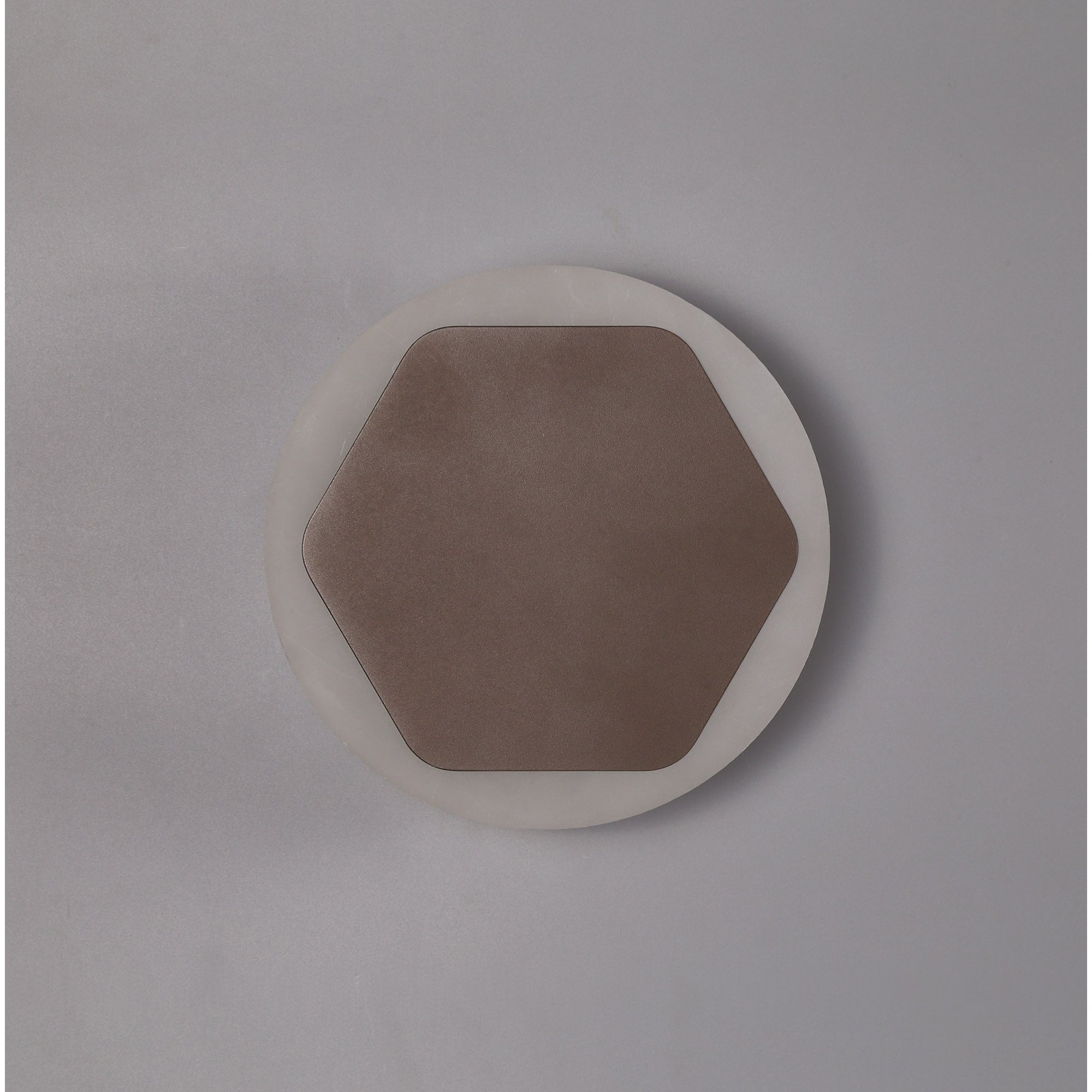 NLK04309 Modena Magnetic Base Wall Lamp LED 15cm Horizontal Hexagonal 19cm Round Centre Coffee/Acrylic Frosted Diffuser