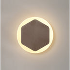 NLK04319 Modena Magnetic Base Wall Lamp LED 15cm Vertical Hexagonal 19cm Round Centre Coffee/Acrylic Frosted Diffuser