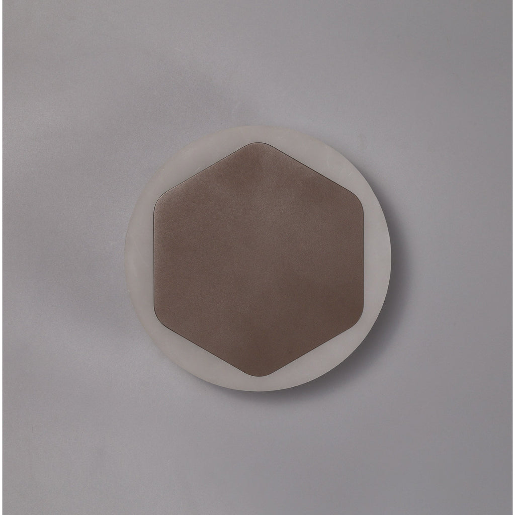 NLK04319 Modena Magnetic Base Wall Lamp LED 15cm Vertical Hexagonal 19cm Round Centre Coffee/Acrylic Frosted Diffuser