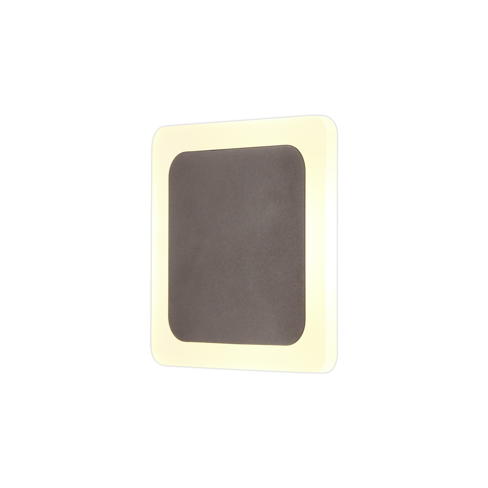NLK04329 Modena Magnetic Base Wall Lamp LED 15/19cm Square Centre Coffee/Acrylic Frosted Diffuser