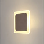 NLK04329 Modena Magnetic Base Wall Lamp LED 15/19cm Square Centre Coffee/Acrylic Frosted Diffuser