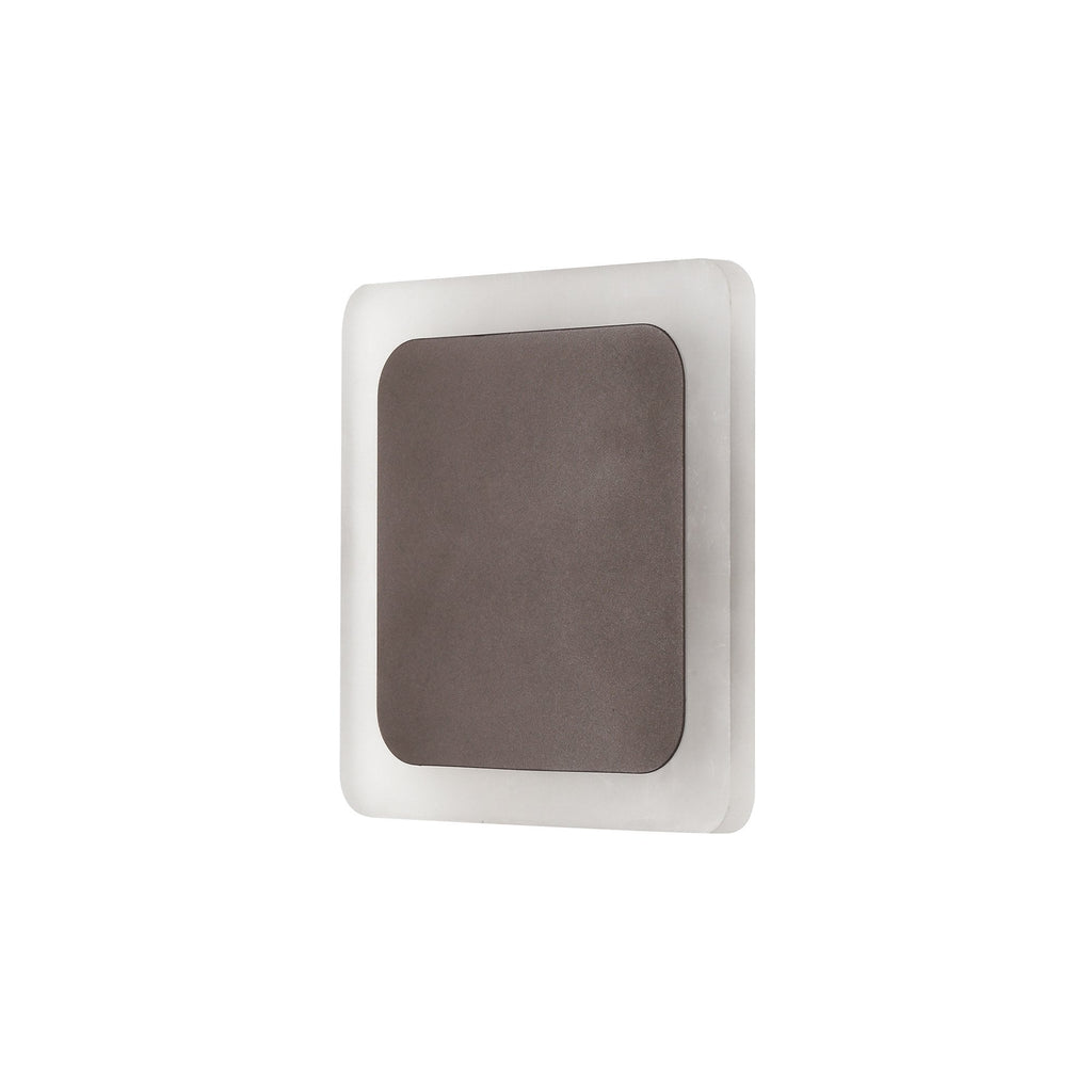 NLK04329 Modena Magnetic Base Wall Lamp LED 15/19cm Square Centre Coffee/Acrylic Frosted Diffuser