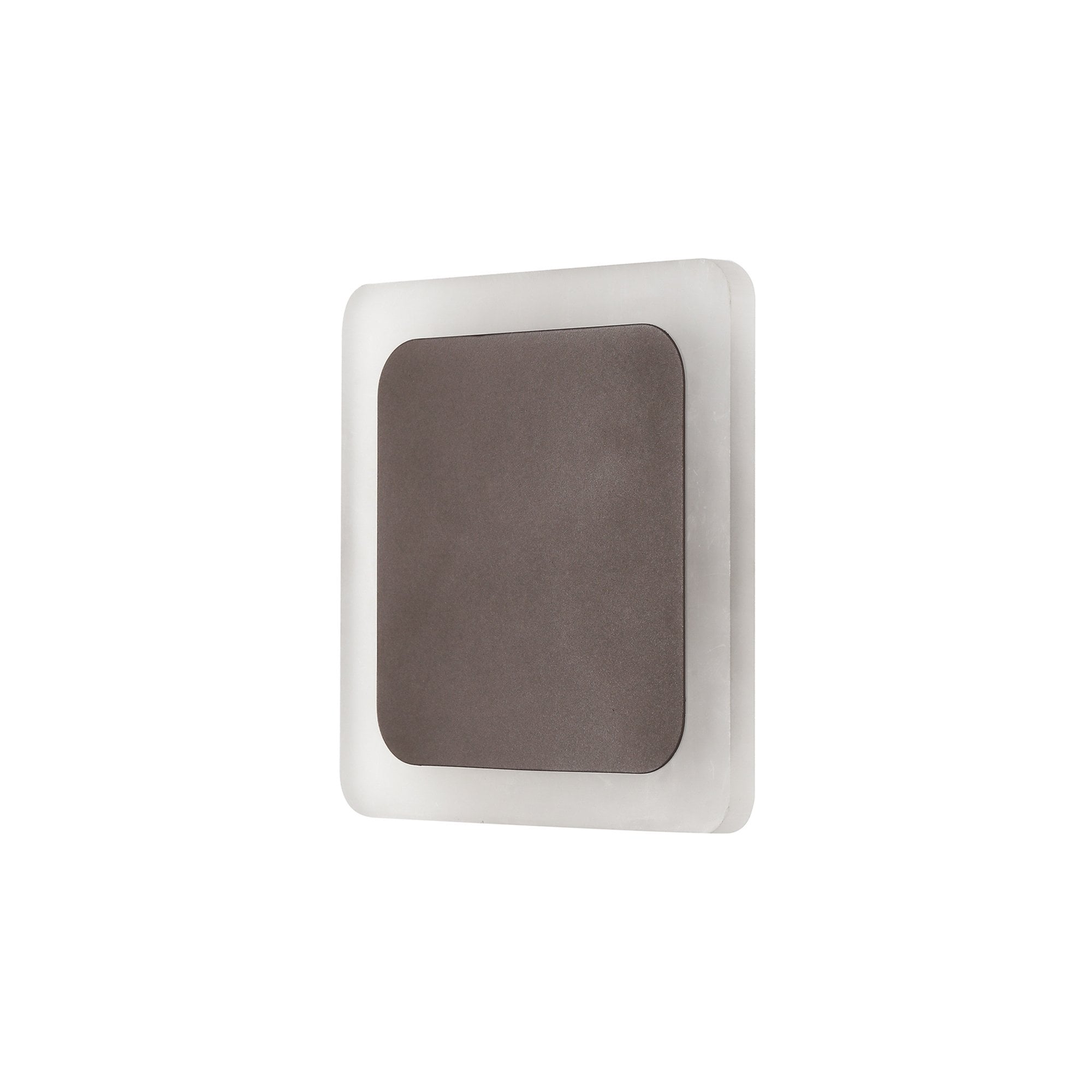 NLK04329 Modena Magnetic Base Wall Lamp LED 15/19cm Square Centre Coffee/Acrylic Frosted Diffuser