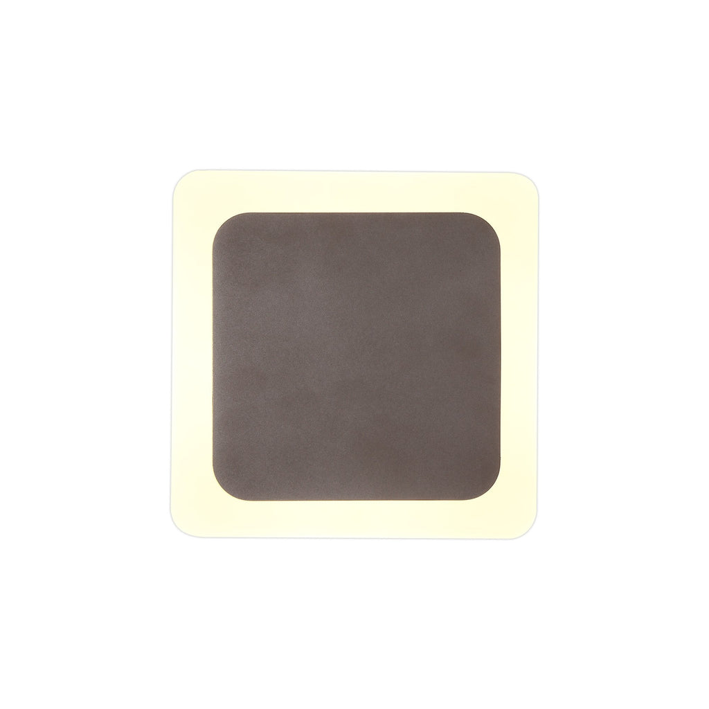 NLK04329 Modena Magnetic Base Wall Lamp LED 15/19cm Square Centre Coffee/Acrylic Frosted Diffuser