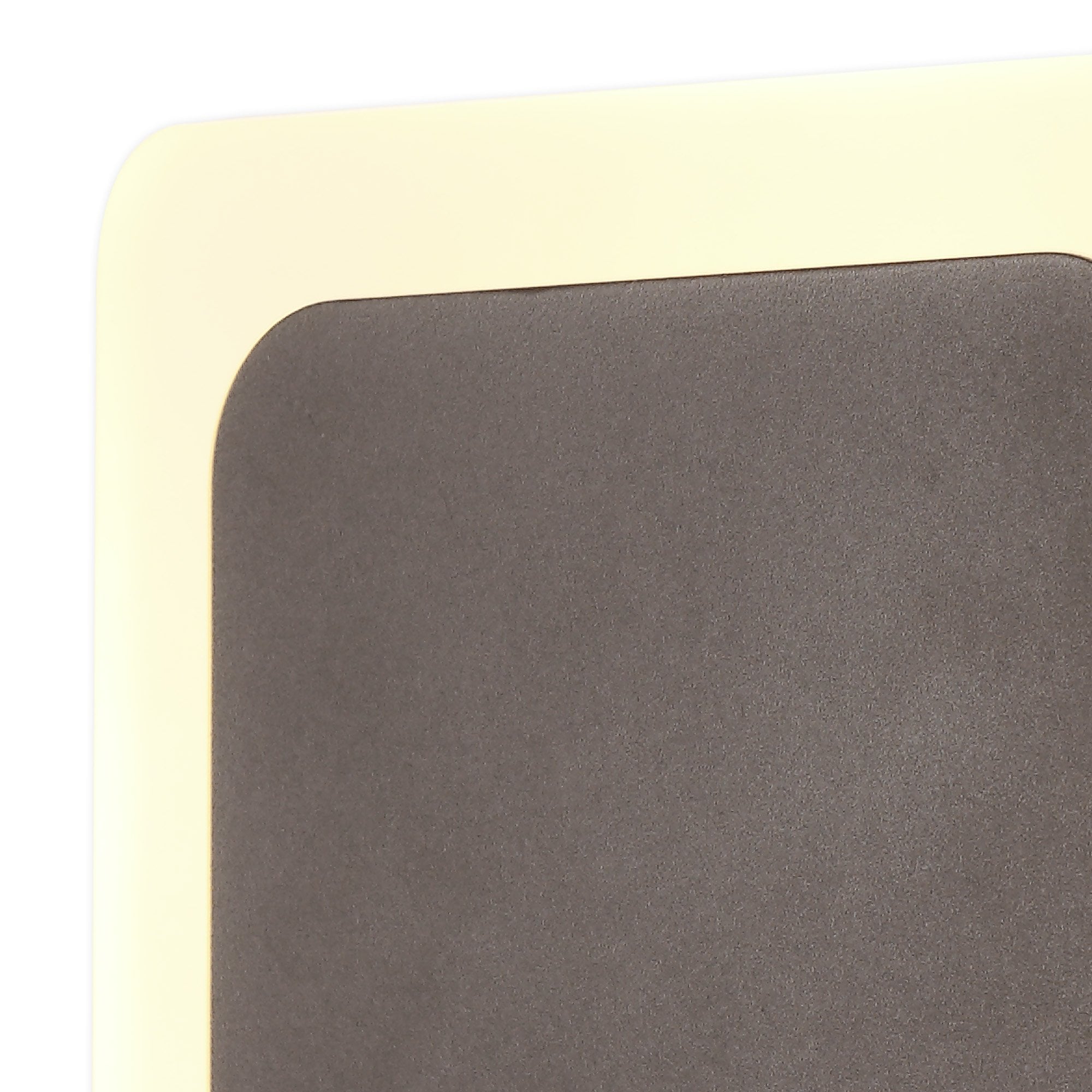 NLK04329 Modena Magnetic Base Wall Lamp LED 15/19cm Square Centre Coffee/Acrylic Frosted Diffuser