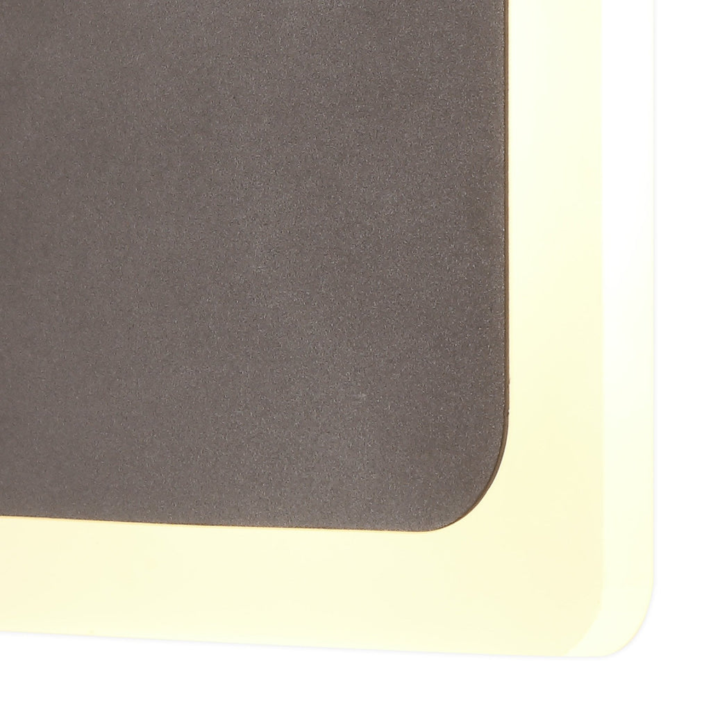 NLK04329 Modena Magnetic Base Wall Lamp LED 15/19cm Square Centre Coffee/Acrylic Frosted Diffuser