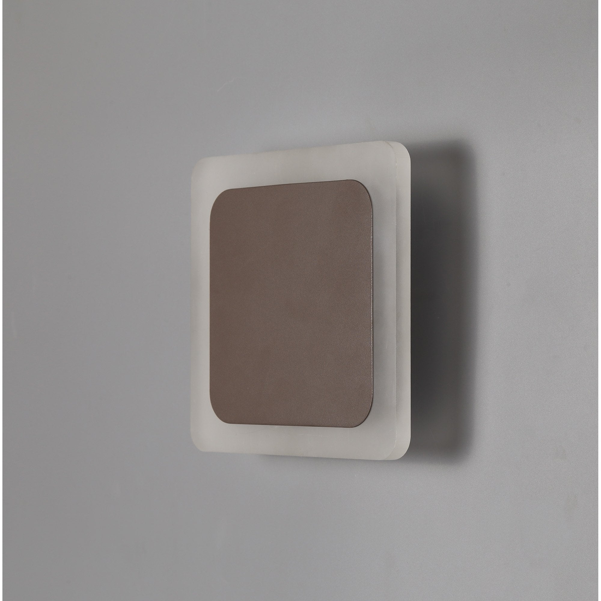 NLK04329 Modena Magnetic Base Wall Lamp LED 15/19cm Square Centre Coffee/Acrylic Frosted Diffuser