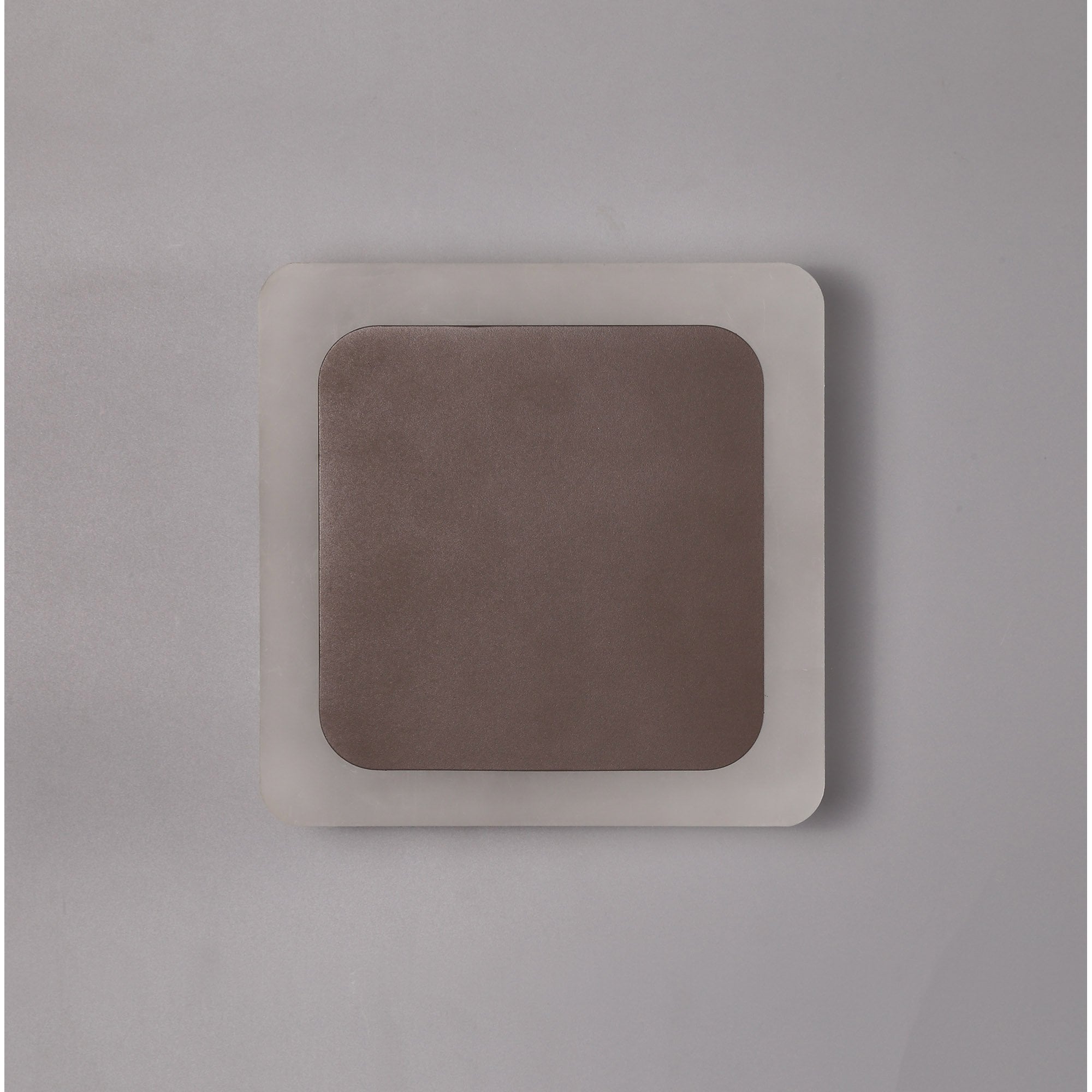 NLK04329 Modena Magnetic Base Wall Lamp LED 15/19cm Square Centre Coffee/Acrylic Frosted Diffuser