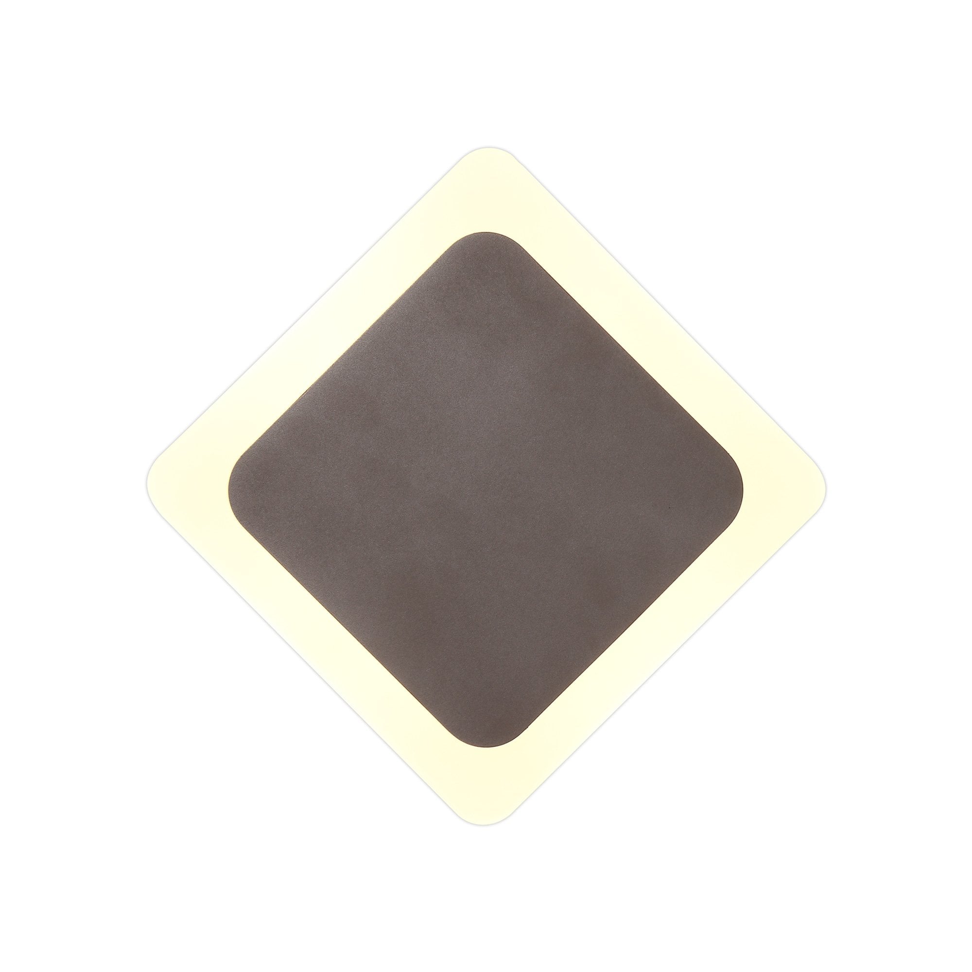NLK04339 Modena Magnetic Base Wall Lamp LED 15/19cm Diamond Centre Coffee/Acrylic Frosted Diffuser