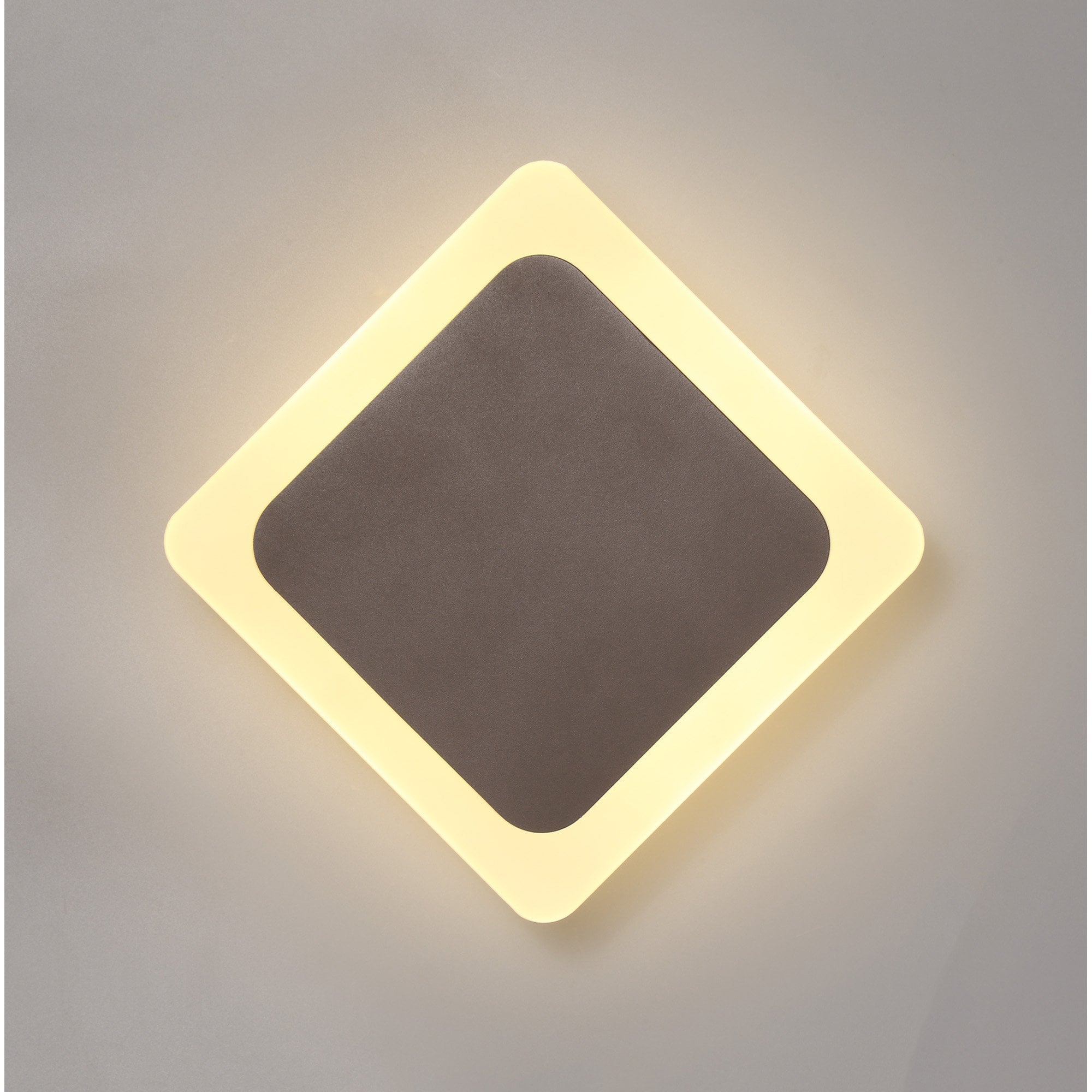 NLK04339 Modena Magnetic Base Wall Lamp LED 15/19cm Diamond Centre Coffee/Acrylic Frosted Diffuser