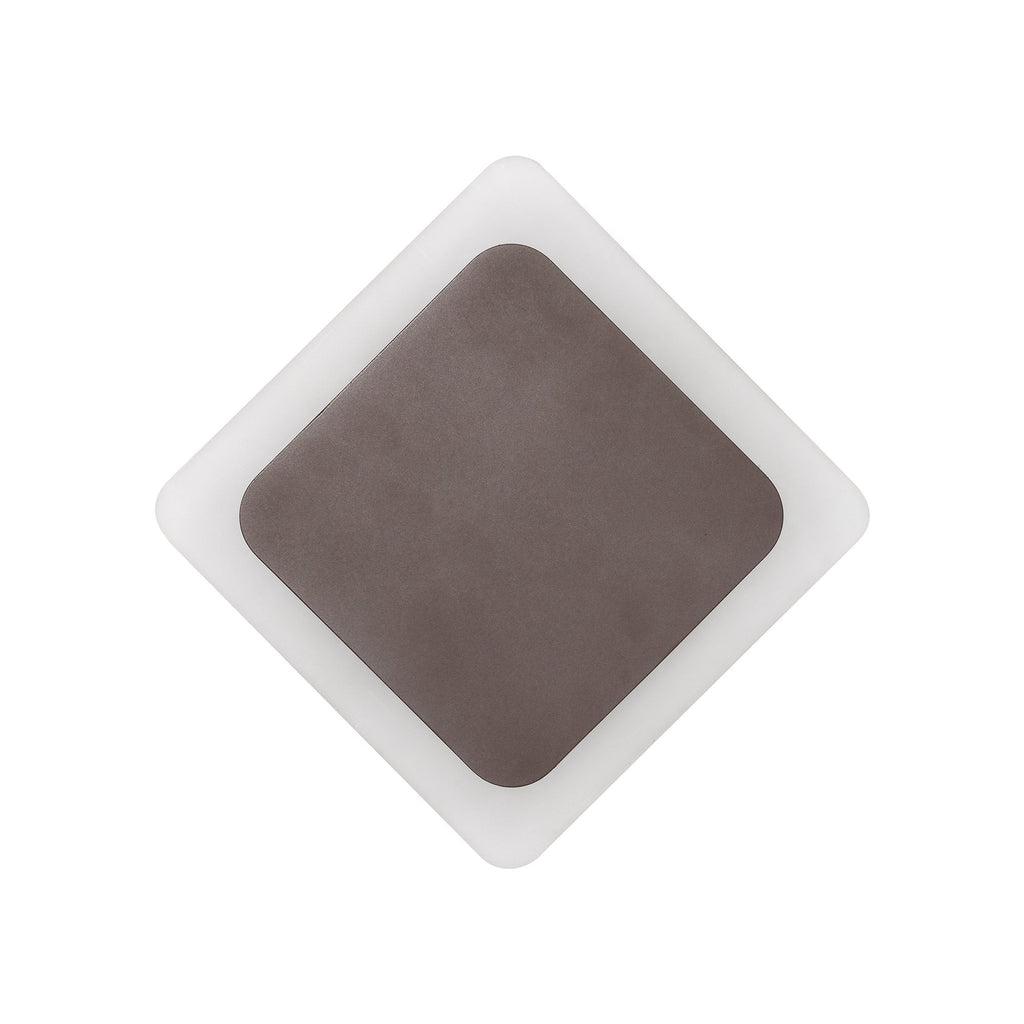 NLK04339 Modena Magnetic Base Wall Lamp LED 15/19cm Diamond Centre Coffee/Acrylic Frosted Diffuser